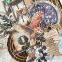 Magiczny Junk Journal A5 - Ręcznie robiony notes fantasy z kotem i księżycem