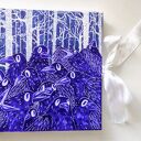 Notatnik z krukami - ręcznie malowany pamiętnik 21x21 cm