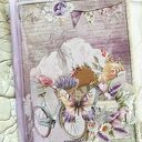 Lawendowy junk journal A5 - ręcznie robiony notes z kieszonkami