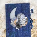 Magiczny Junk Journal A5 - Ręcznie robiony notes fantasy z kotem i księżycem