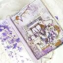 Lawendowy junk journal A5 - ręcznie robiony notes z kieszonkami