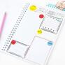 Notes z planem dnia, listą zadań, miejscem na posiłki, ćwiczenia i notatki pomoże Ci zorganizować Twój dzień