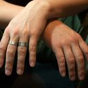 Skosy - metalowa obrączka (rozm. 18) (1910 -04) ooak