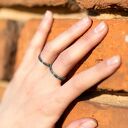 Nieregularna srebrna obrączka 925 - rozmiar L