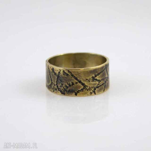 Piasek - mosiężna obrączka rozmiar 23 (2410 -03) unikat