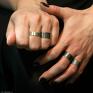 szare obrączki metalowy pierścionek skosy - metalowa obrączka (rozm