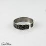 caltha srebrny pierścionek piasek - obrączka (1900 -40) minimalistyczna biżuteria