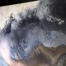 Dyptyk z cyklu Moje, malowany na płótnie 2 x 70x100cm, akryl, boki zamalowane, werniks. Obraz sygnowany na przedzie. Mgły
