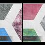 geometryczny obraz na płótnie - kolorowy geometria w kwadracie nowoczesny