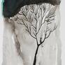 drzewo z kotem akwarela formatu 12,5/18 cm abstrakcja