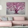 Obraz do salonu drukowany na płótnie Drzewo w odcieniach fuksji 120x80cm abstrakcja