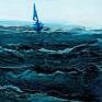 morze, minimalizm styl skandynawski - turkus obrazy ręcznie malowane abstrakcja do salonu