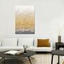 szare abstrakcyjny golden bay 2, nowoczesny obraz malowany na płótnie salonu