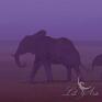 różowe afryka autorski obraz malowany ręcznie techniką komputerową - wydruk na afrykański słonie