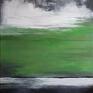 abstrakcja z zielenią obraz akrylowy 80/100 cm płótno