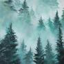 turkusowe akrylowy obraz - zielony las - akryl