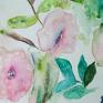 Paulina Lebida różowe kwiaty akwarela formatu A5 abstrakcja