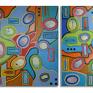 Obrazy z cyklu "Abstra akt" malowane na płótnie: x100 cm i 100x70 cm, farby akrylowe. Design