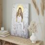 obraz akrylowy anioł stróż ręcznie malowany na płótnie 40x60