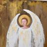 AleksandraB obraz z aniołem anioł malowany w technice akrylowej na płótnie naciągniętym na ręcznie