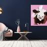 ludesign gallery na obrazie obraz drukowany na płótnie łaciata na różowym tle krowa grafika zwierzęta