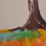Jesienne drzewo, obraz ręcznie malowany - nowoczesny autorski