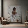dress ręcznie malowany obraz olejny abstrakcja 70x100 cm - dekoracja baletnica