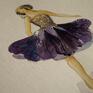 eleganckie liliowa baletnica z suszonymi płatkami mini akwarela