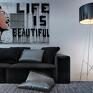 obraz na płótnie - banksy life is beautiful - 120x80 cm (20017) street mural mur