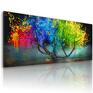 obraz na płótnie - abstrakcyjne drzewo kolorowe plamy 147x60cm pejzaż