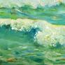 Portret fali zielone morze woda