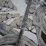 aleobrazy beżowe drzewo ręcznie malowany obraz bonsai beż