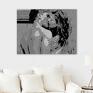 pocałunek coco 90x70 obraz na grafiki czarno białe ścianę