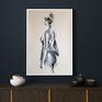Dress 100x70 - duży obraz kobiecy kobieta szkic
