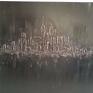 abstrakcja mroczne miasto akrylowy strukturalny obraz