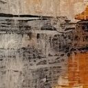 Obraz strukturalny abstrakcja 99 - beż, pomarańcz i efekt gipsu 120x80 cm