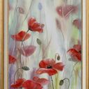 Maki Impresja - ręcznie malowany obraz olejny na płótnie 60x30 cm