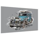 OBRAZ NA PŁÓTNIE Retro Auto 3 Klasyk Samochód Szkic 120x80 AleObrazy