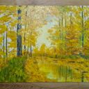 WYPRZEDAŻ ZESTAWU OBRAZÓW - DYPTYK "JESIENNE CIEPŁO I NOSTALGIA" - 2x 24x30cm