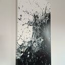 Chaos 50x80 - abstrakcyjny obraz akryl na płótnie (czerń i biel)