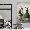 Obraz drukowany na płótnie Kozłowscy - kozy w ubraniach vintage 80x120 02578