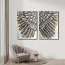 WINGS duży dyptyk 100x140 cm - ręcznie malowany obraz abstrakcyjny z skrzydłami