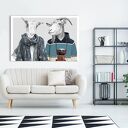 Nowoczesny obraz na płótnie z kozami w swetrach - Rodzina Kozłowskich 120x80 cm 02465