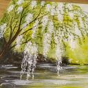Nastrojowy pejzaż akrylowy na płótnie „Bezszelestna cisza” 40x30 cm