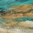 Blue lagoon 10 obraz abstrakcyjny nowoczesna abstrakcja do salonu