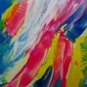 Obraz do salonu „Abstrakcja dla odważnych” - akryl na płycie 30x40 cm