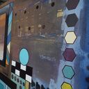 Obraz "Geometria abstrakcyjna 6" - mixed media 120x80 cm, pion lub poziom
