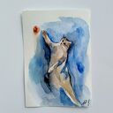 Kotek - akwarela Lhotse Design na papierze 225g (10,5 x 14,5 cm)