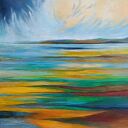 PEJZAŻ ABSTRAKCYJNY-obraz akrylowy formatu 60/50 cm