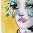 Green Lashes - oryginalny portret kobiety w intensywnych kolorach